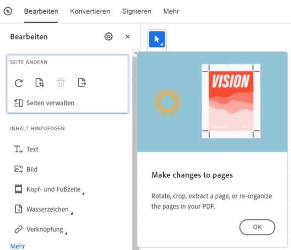 Onboarding-Tour mit Kontextinformationen