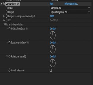 Impostazioni di Convertitore VR