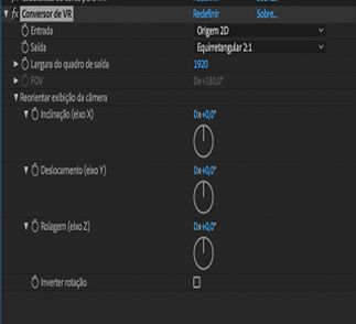 Configurações de Conversor para VR