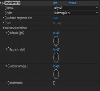 Opciones de Conversor de VR