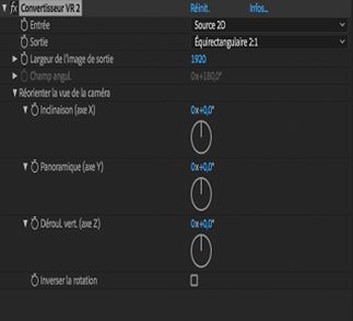 Paramètres de l’effet Convertisseur VR