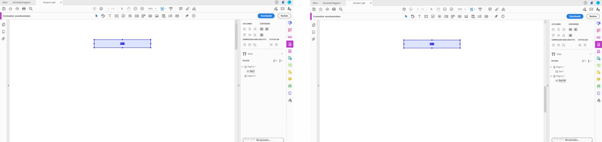 Manier van kopiëren en plakken van een formulierveld