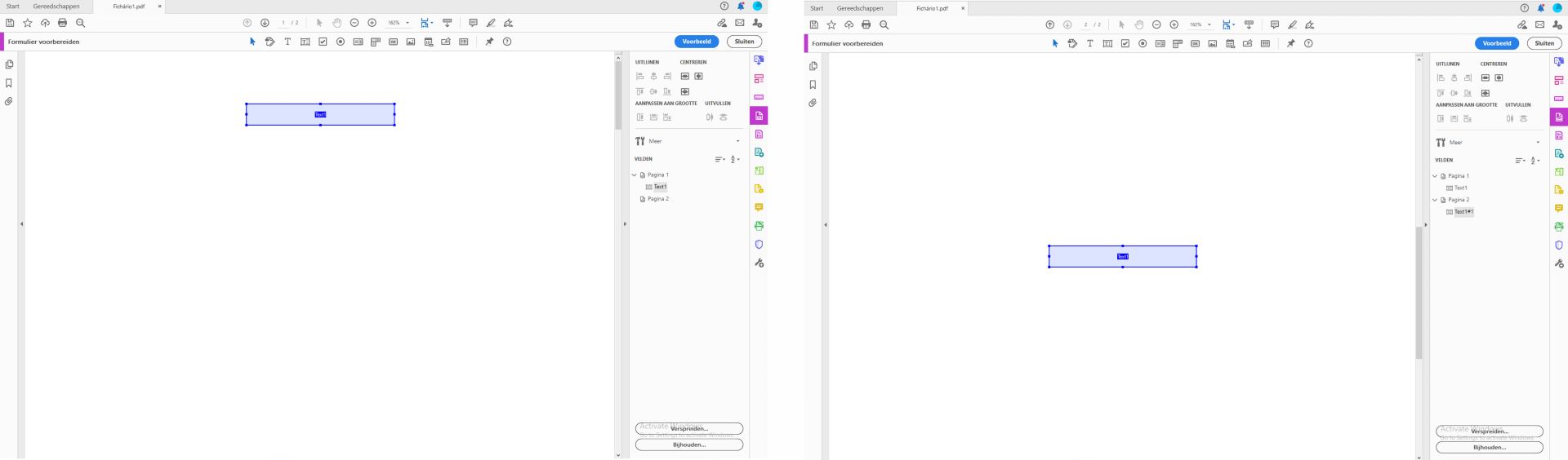 Manier van kopiëren en plakken van een formulierveld