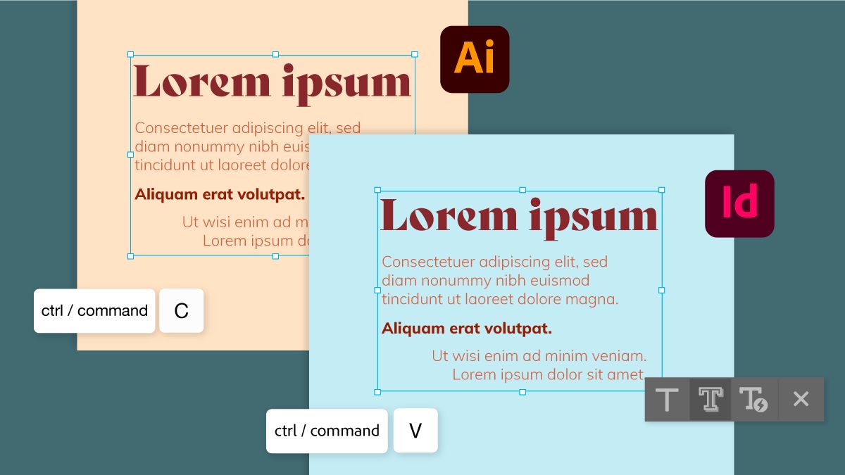 Szöveg beillesztése az Illustratorból az InDesign programba