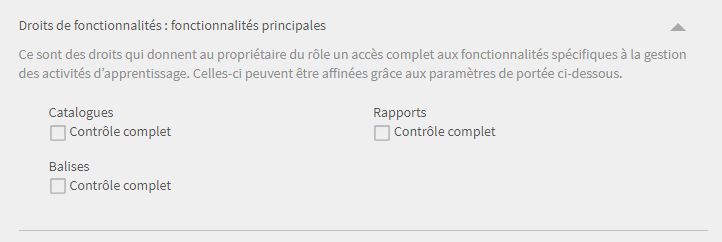 Définir l’autorisation de la fonctionnalité principale