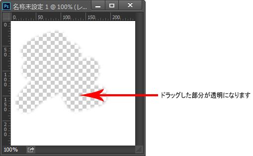 消しゴムツールで背景を削除