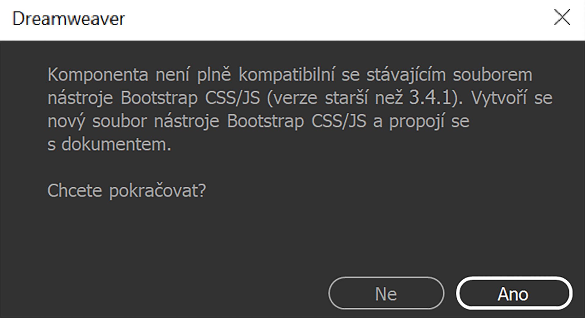 Dialog pro potvrzení Bootstrap 3.4.1
