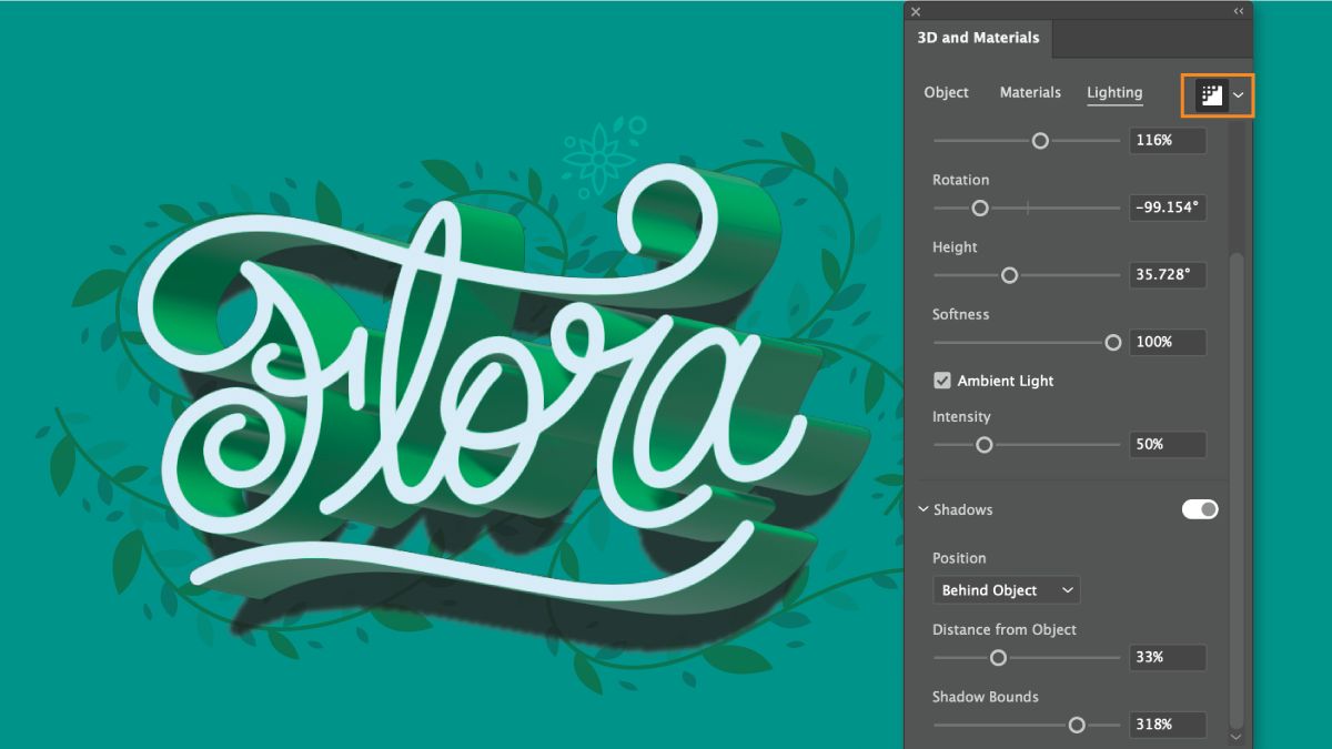 Renderowanie ze śledzeniem promieni wybrane na panelu 3D i Materiały.