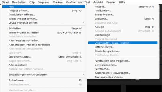 Erstellen eines verknüpften Team-Projekts