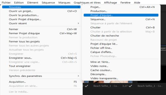 Créer un projet Team Project lié