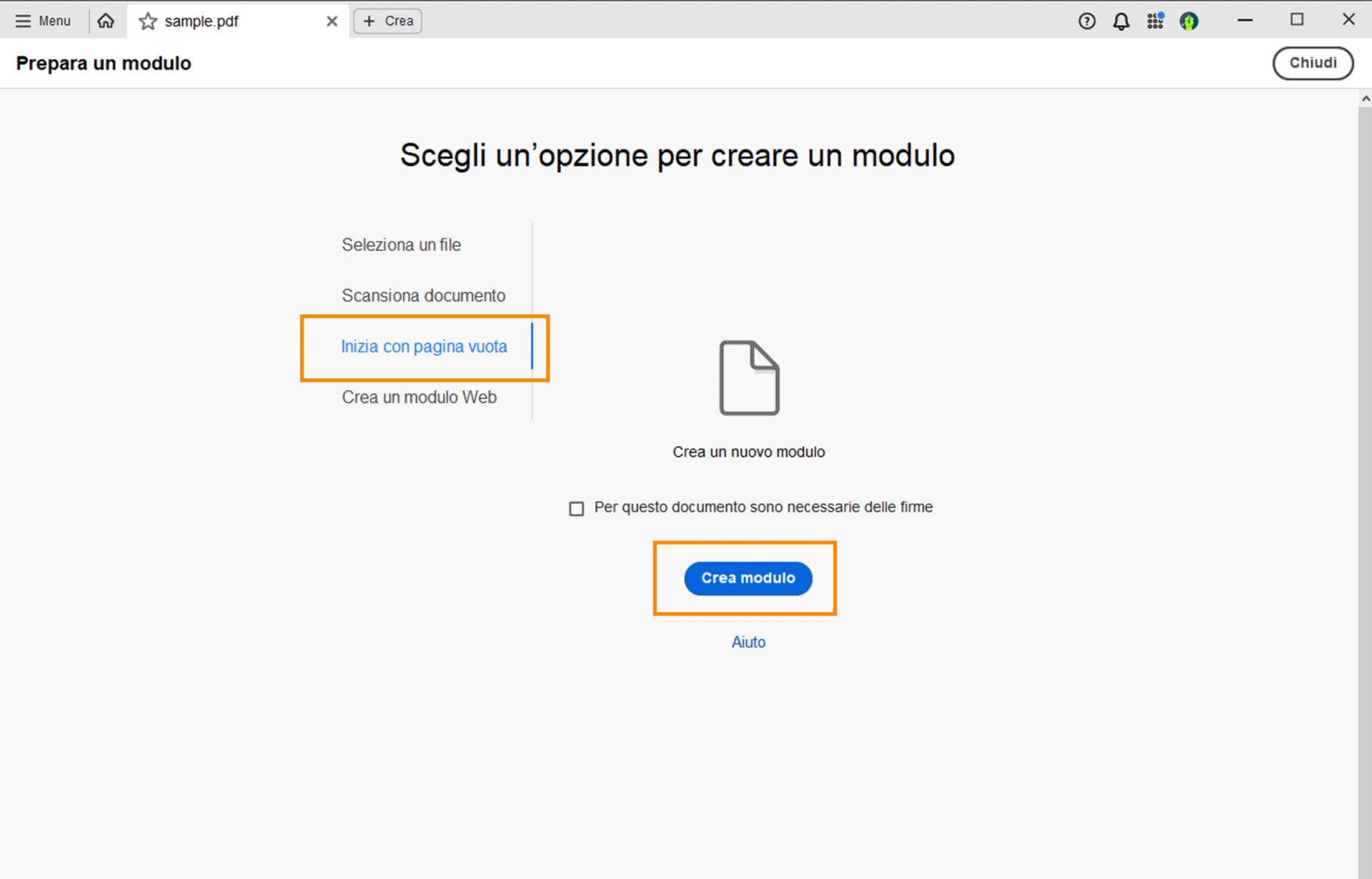 Creare un modulo da zero