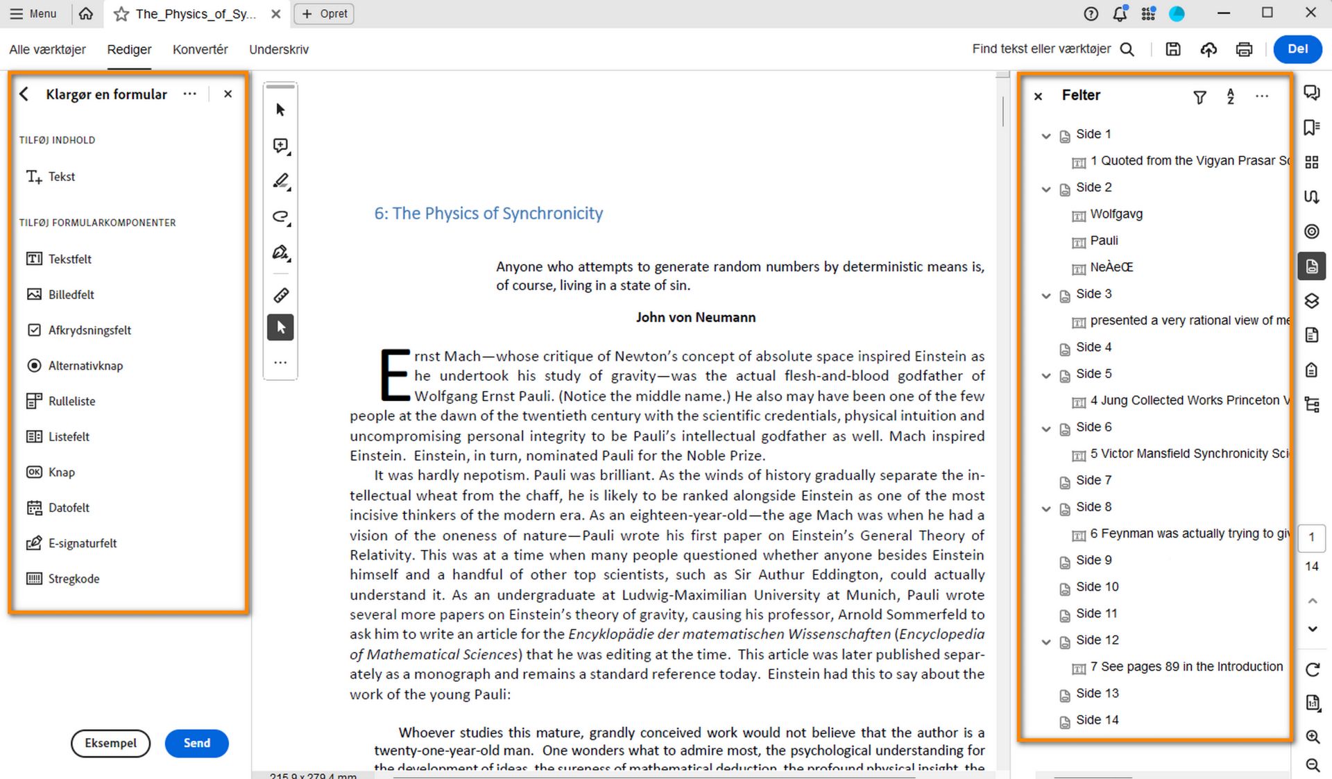 Værktøjslinjen Forbered formular
