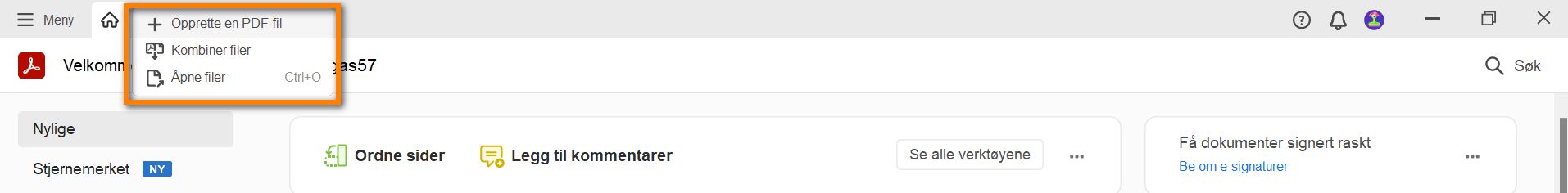 Nieuwe opties in het menu Maken - Bestanden combineren en Bestanden openen