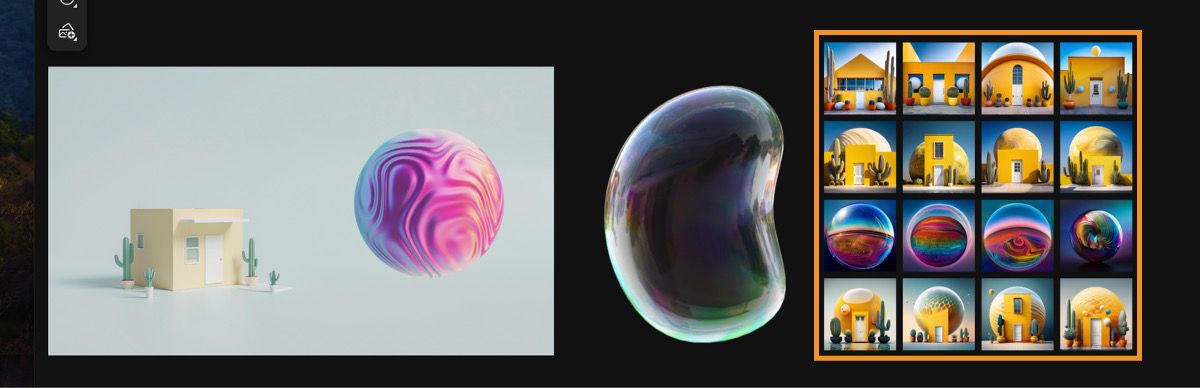 新しいリミックスされた画像のバリエーションのセットを選択できます。 必要なものを残して、不要なものを削除することもできます。