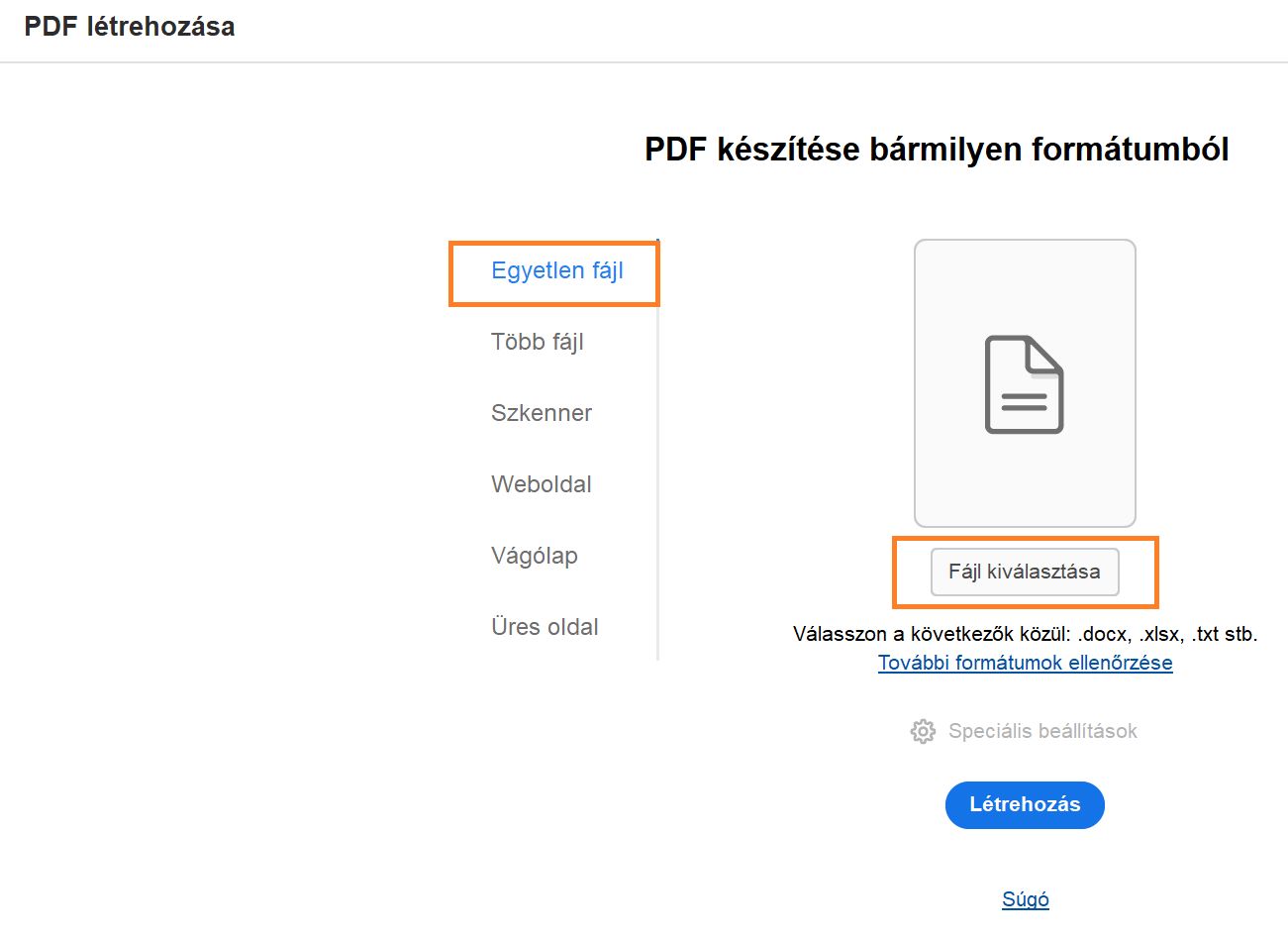 Több PDF-fájl létrehozása
