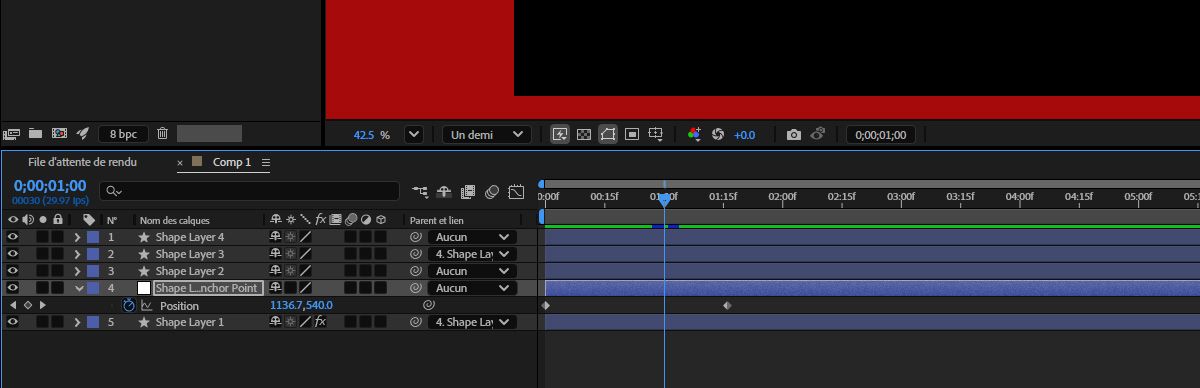 Un nouveau calque nul est créé avec le même nom et indique la propriété liée.