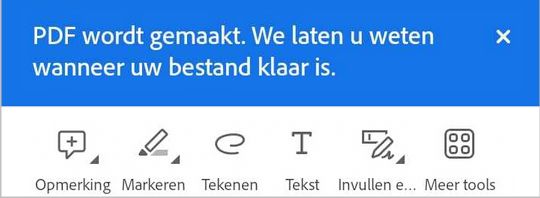 PDF-bericht wordt gemaakt.