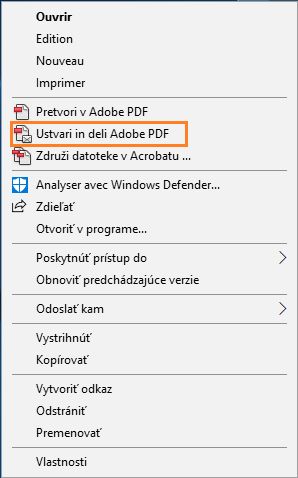 Ustvari in deli datoteko Adobe PDF