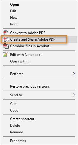 Opprett og del Adobe PDF