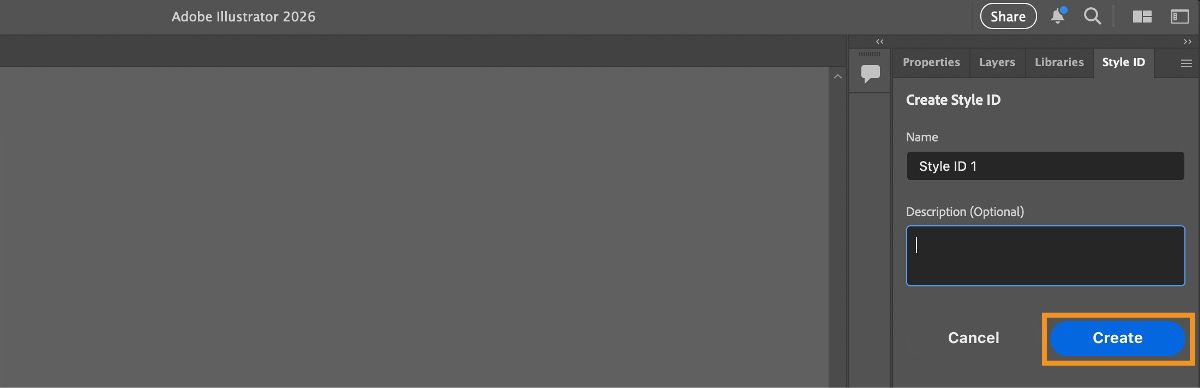 Der Bereich „Style-ID anlegen" ist geöffnet und zeigt Felder für Style-ID, Beschreibung und eine Option zum Anlegen an.
