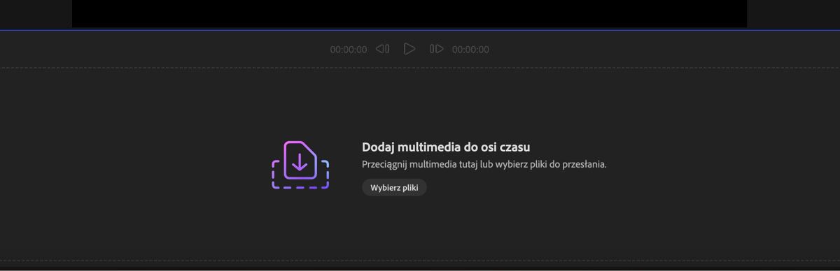 Sekcja Dodaj swoje multimedia jest otwarta i masz możliwość przeciągnięcia i upuszczenia multimediów lub użycia opcji Wybierz pliki, aby przesłać pliki z lokalnego urządzenia.
