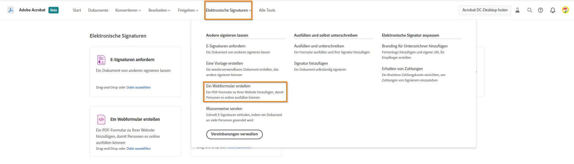 Erstellen eines Webformulars