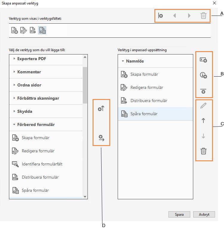 Dialogrutan Skapa anpassat verktyg