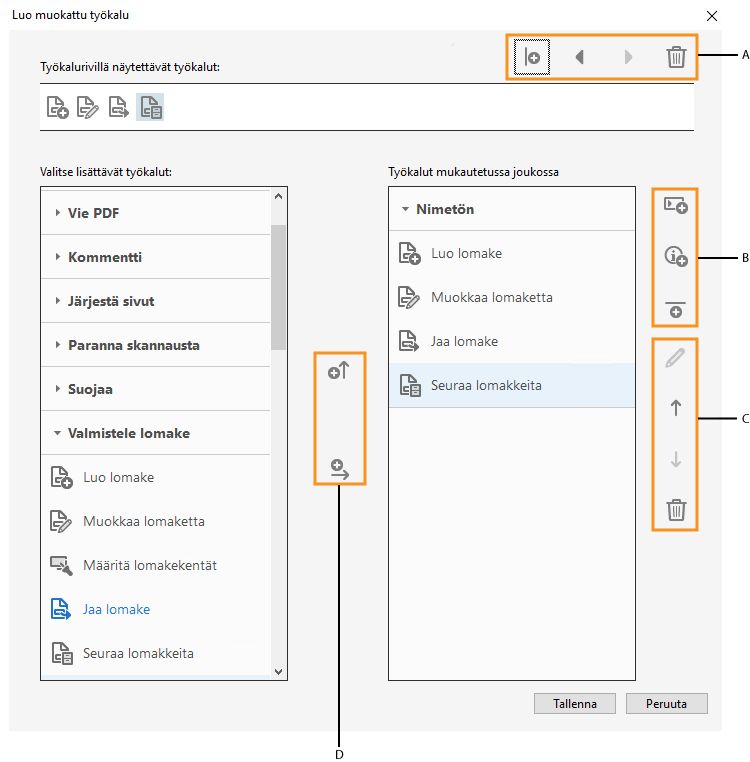 Luo muokattu työkalu -valintaikkuna