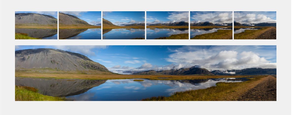 Skapa panoramor med hjälp av Adobe Camera Raw