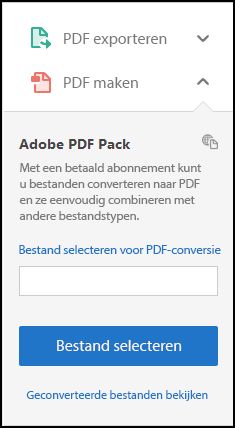 PDF maken in het rechterdeelvenster