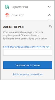 Criar PDF no painel à direita