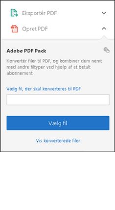 Opret PDF fra den højre rude