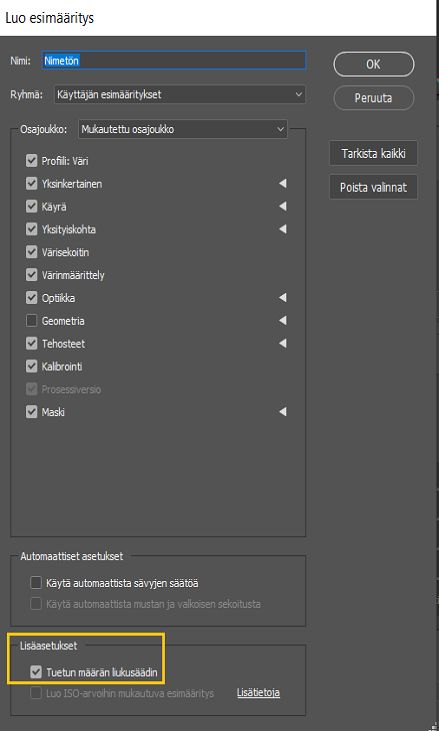 Esimäärityksen luominen