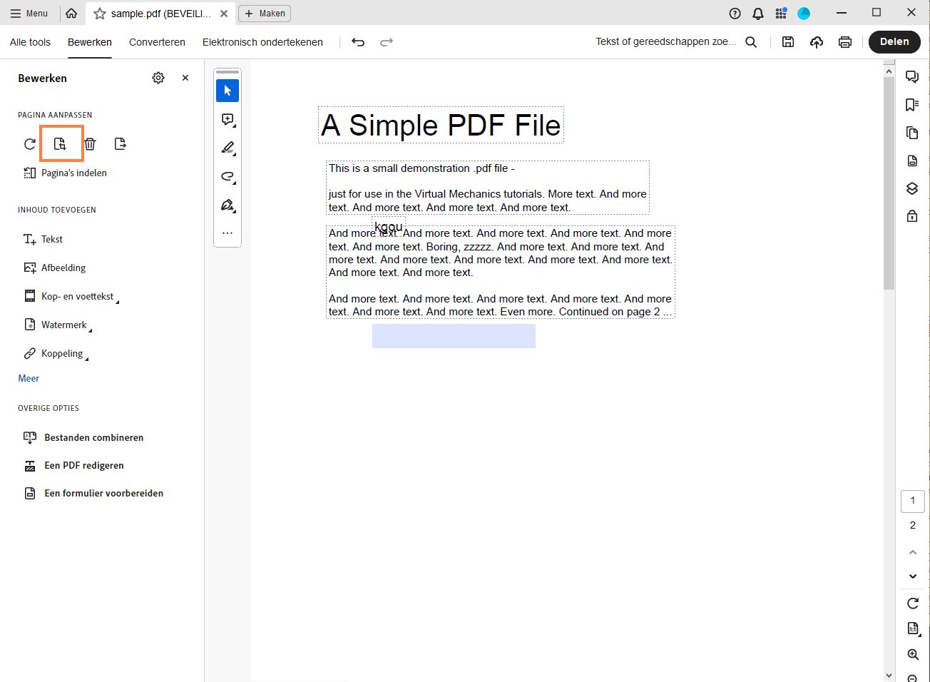 Pagina's van een PDF uitsnijden.