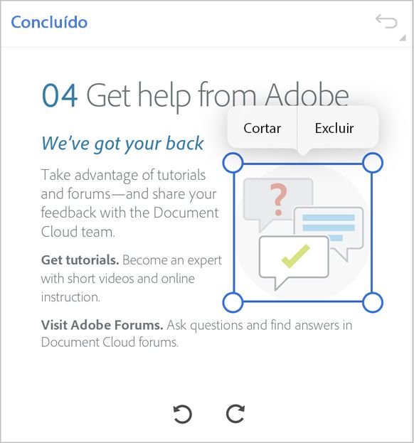 Cortar imagens no Acrobat Reader para iOS.
