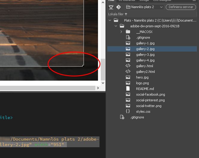 Beskära bilder i Dreamweaver