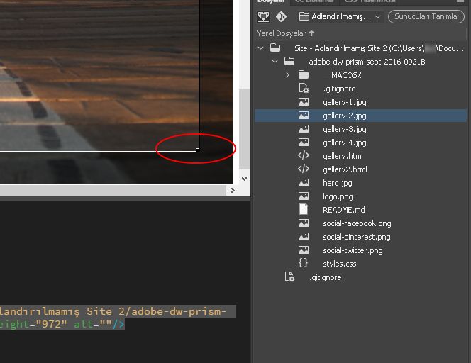 Dreamweaver'da görüntüleri kırpma