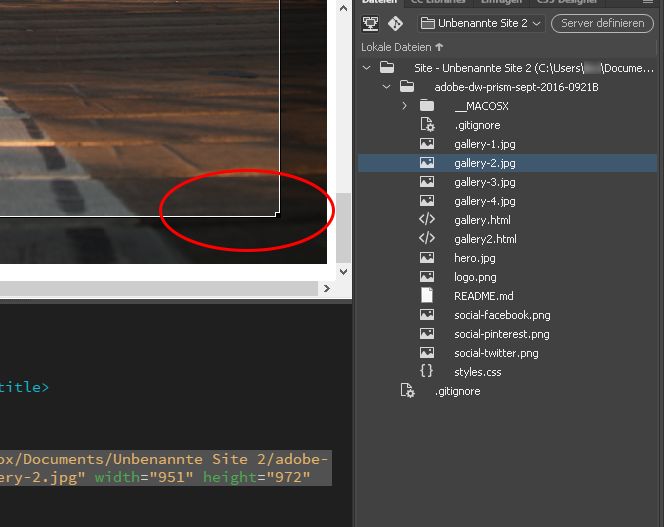 Bilder in Dreamweaver zuschneiden