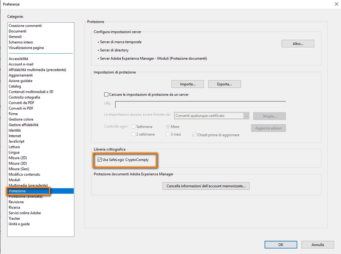 Disabilitare SafeLogic CryptoComply