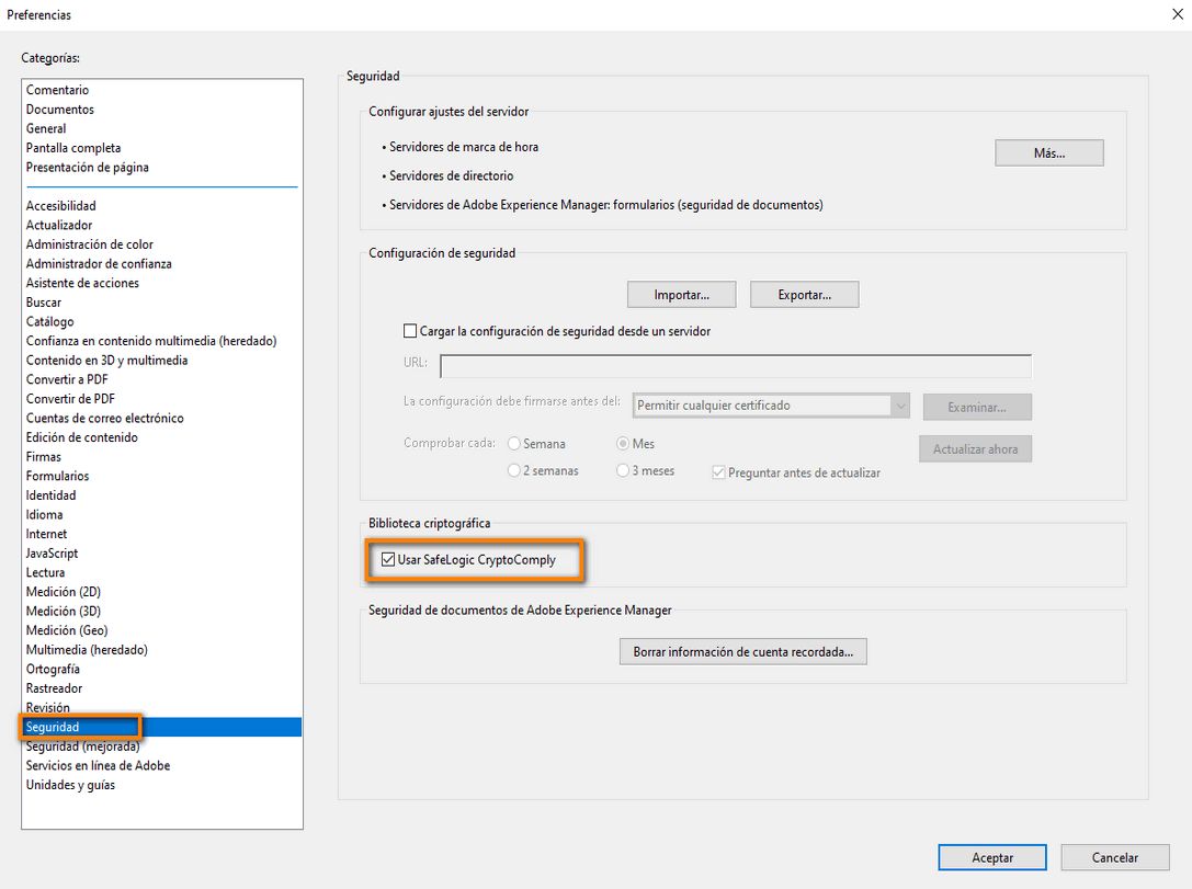 Inhabilitación de SafeLogic CryptoComply