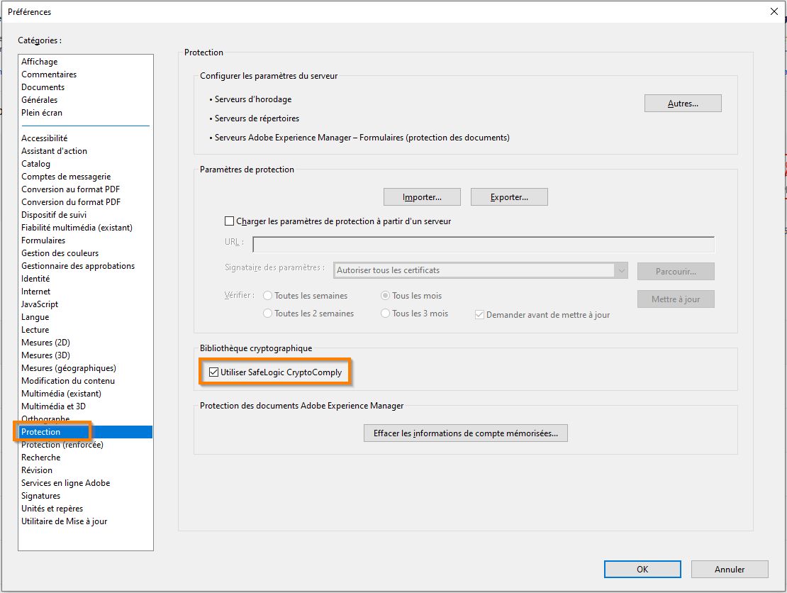 Désactivation de SafeLogic CryptoComply