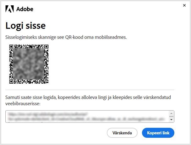 Kasutage QR-koodi mobiilseadmega sisselogimiseks, et uuesti installida või aktiveerida oma mittetellimusrakendusi.