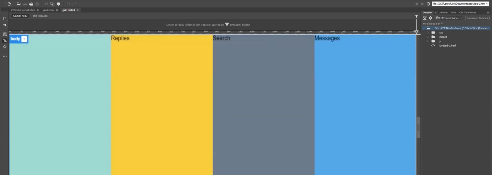 Yeni CEF entegrasyonu ile CSS ızgarası mizanpajı