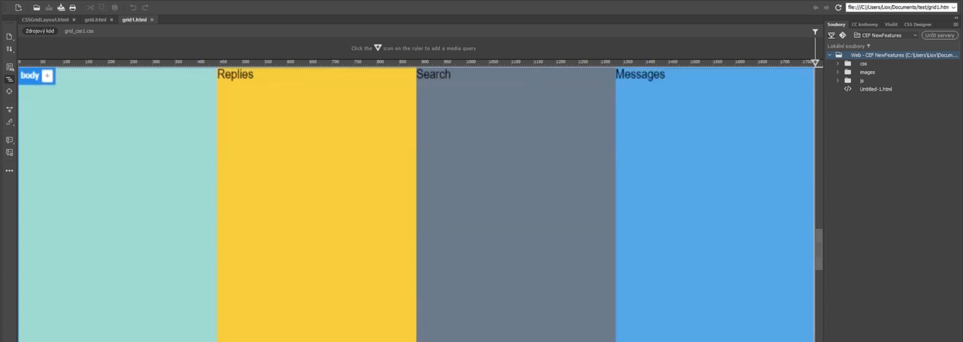 Rozvržení mřížky CSS s novou integrací CEF