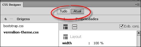 Modos Tudo e Atual no CSS Designer