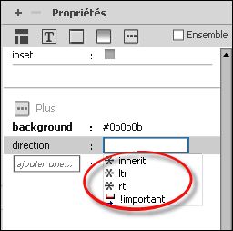 Conseils de code dans CSS Designer