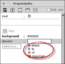 Dicas de código no CSS Designer