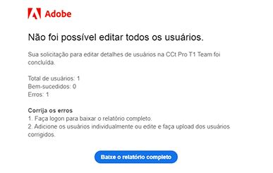 Email de erro de upload de CSV