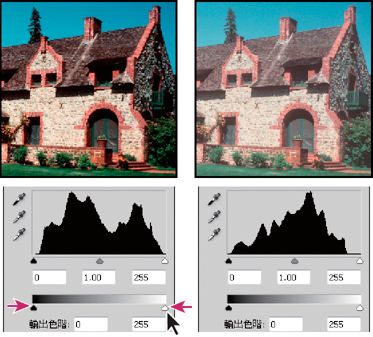 Photoshop 使用「輸出色階」滑桿設定陰影和亮部目標值