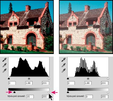 Photoshop: Nastavení cílových stínů a světel pomocí jezdců Výstupní úrovně